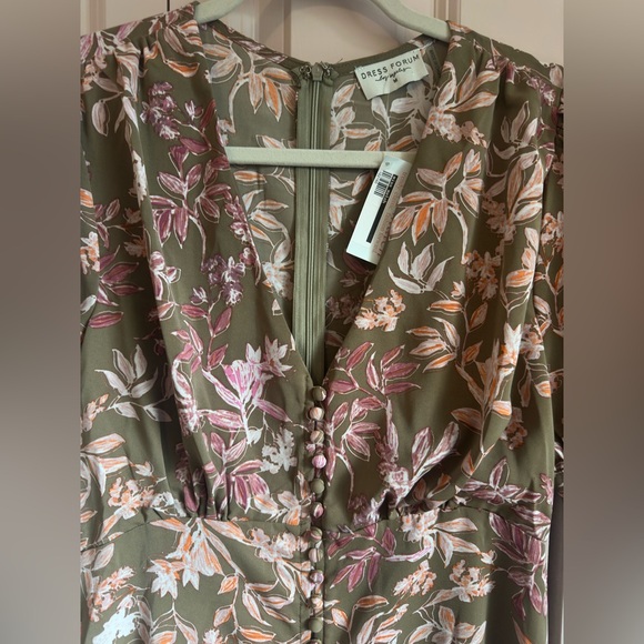 Dress Forum Mauve & Taupe Slow Dancing Button Detail Midi Dress - Medium - Picture 3 of 8